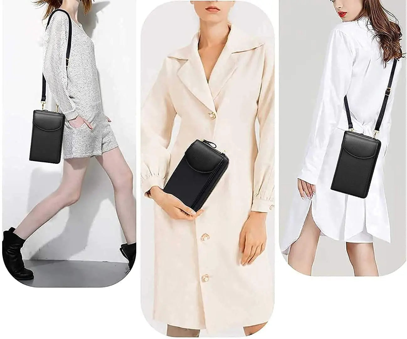 Handytasche Crossbody Damen – Umhängetasche & Geldbörse mit Kartenfächern