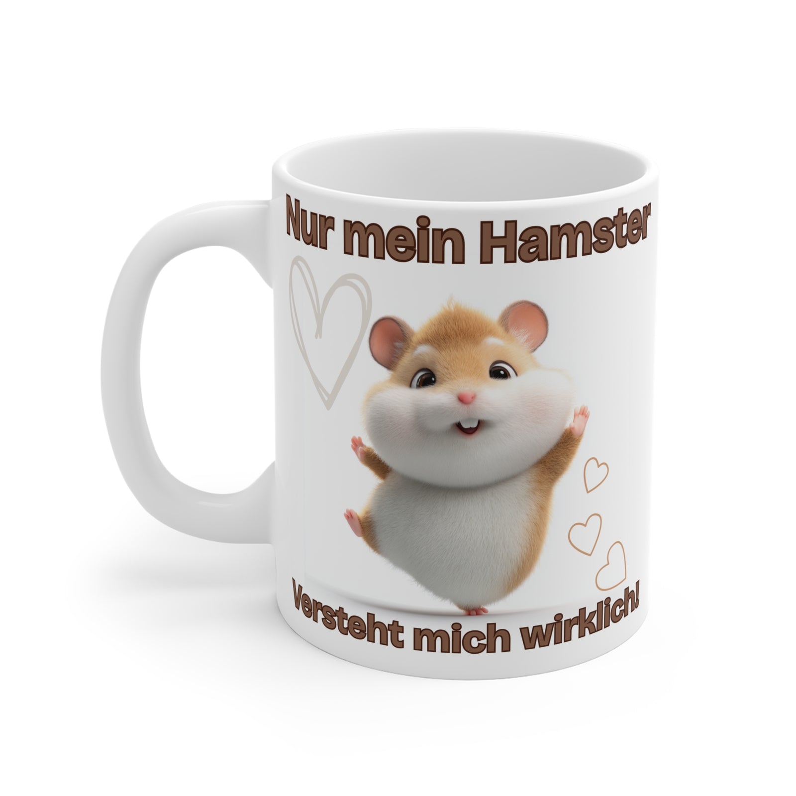 Hamster Tasse Keramik – Niedliche Kaffeetasse mit Hamster Motiv Geschenk Tierliebhaber
