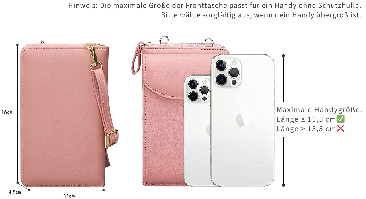 Handytasche Crossbody Damen – Umhängetasche & Geldbörse mit Kartenfächern