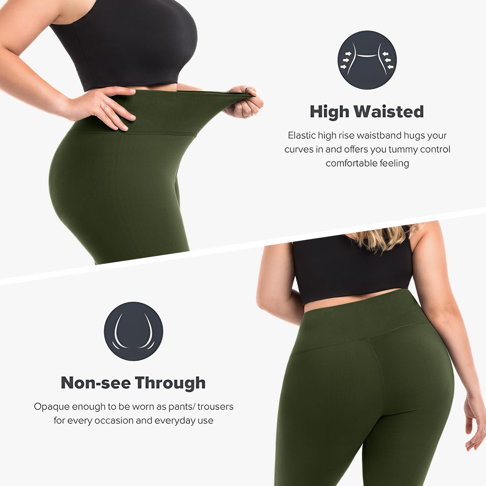 Leggings Damen Plus Size Große Größen High Waist Sport Leggings Damen für Gym Outdoor