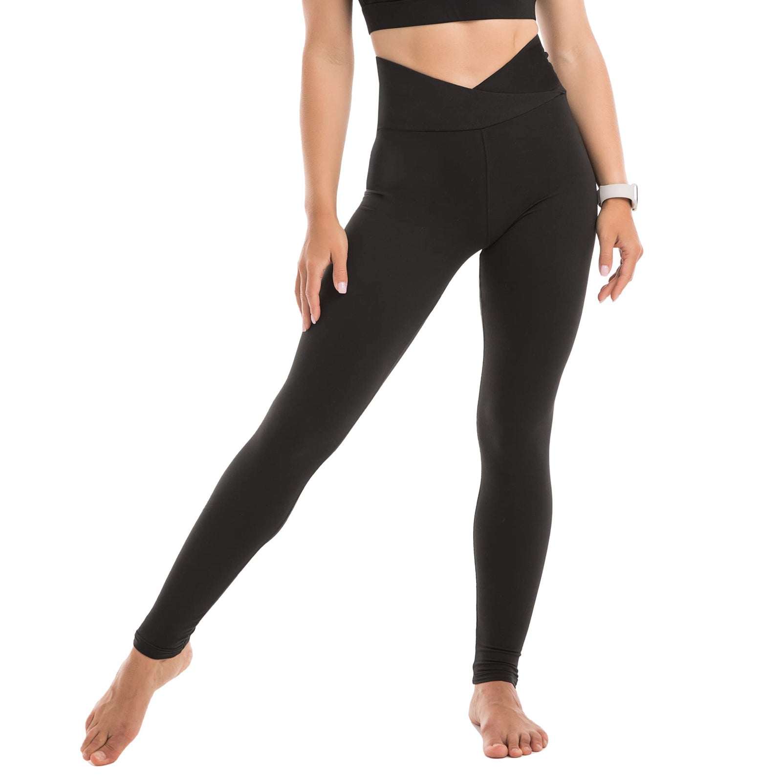 Leggings Damen High Waist - Blickdicht Leggins mit Bauchkontrolle für Sport Yoga Gym