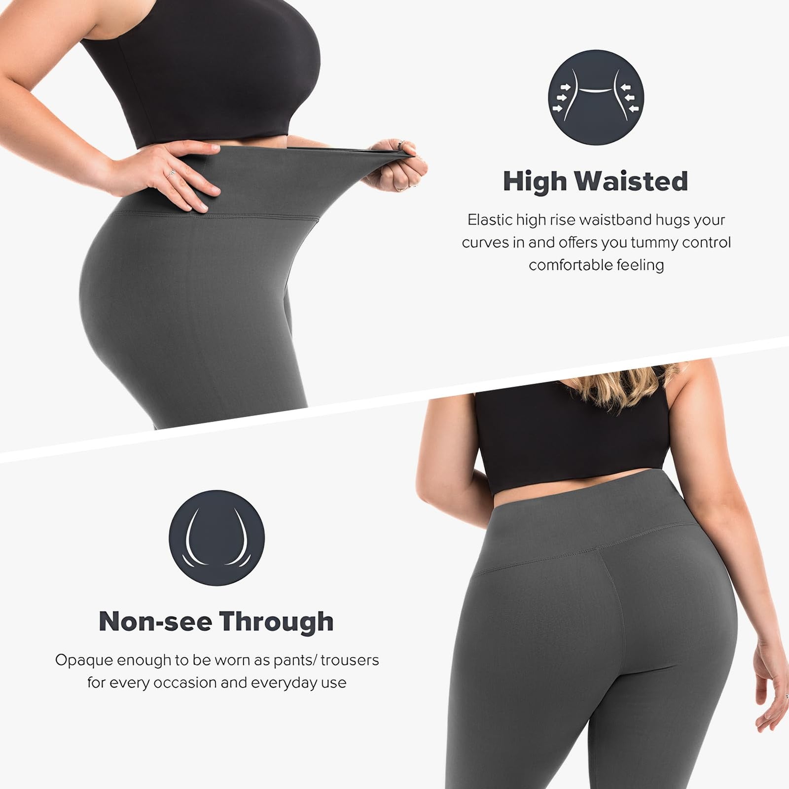 Leggings Damen Plus Size Große Größen High Waist Sport Leggings Damen für Gym Outdoor