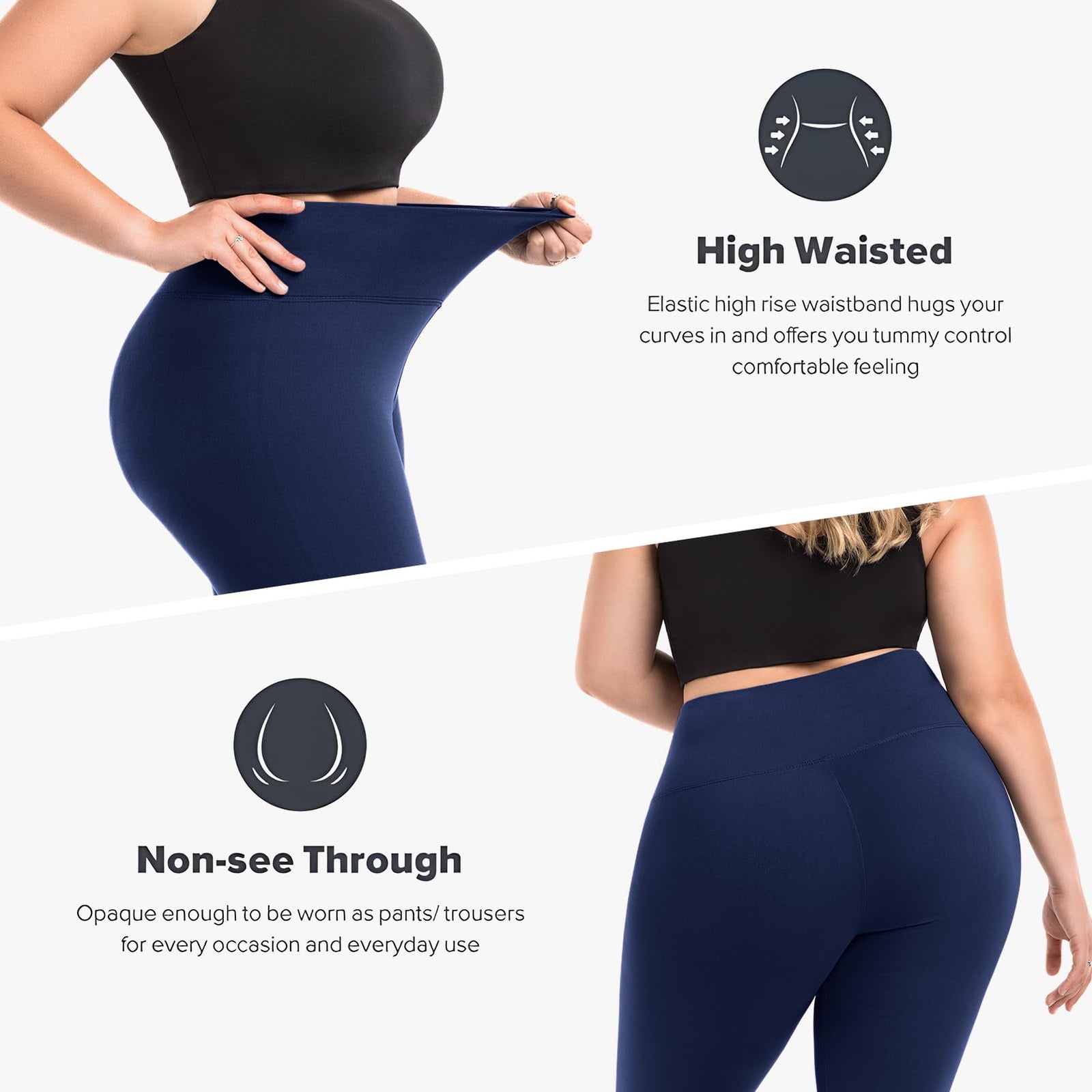 Leggings Damen Plus Size Große Größen High Waist Sport Leggings Damen für Gym Outdoor