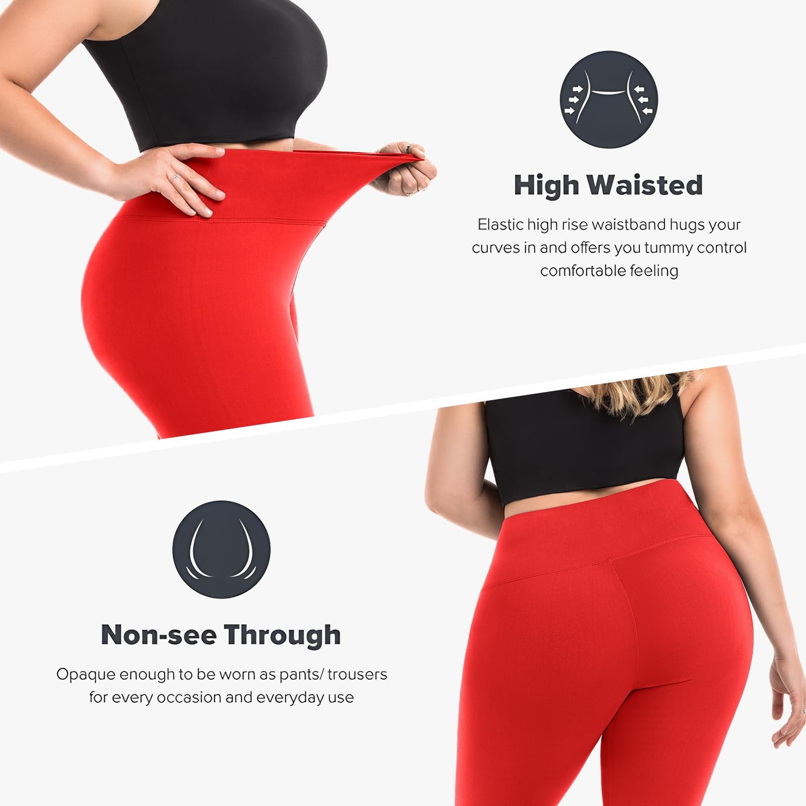 Leggings Damen Plus Size Große Größen High Waist Sport Leggings Damen für Gym Outdoor