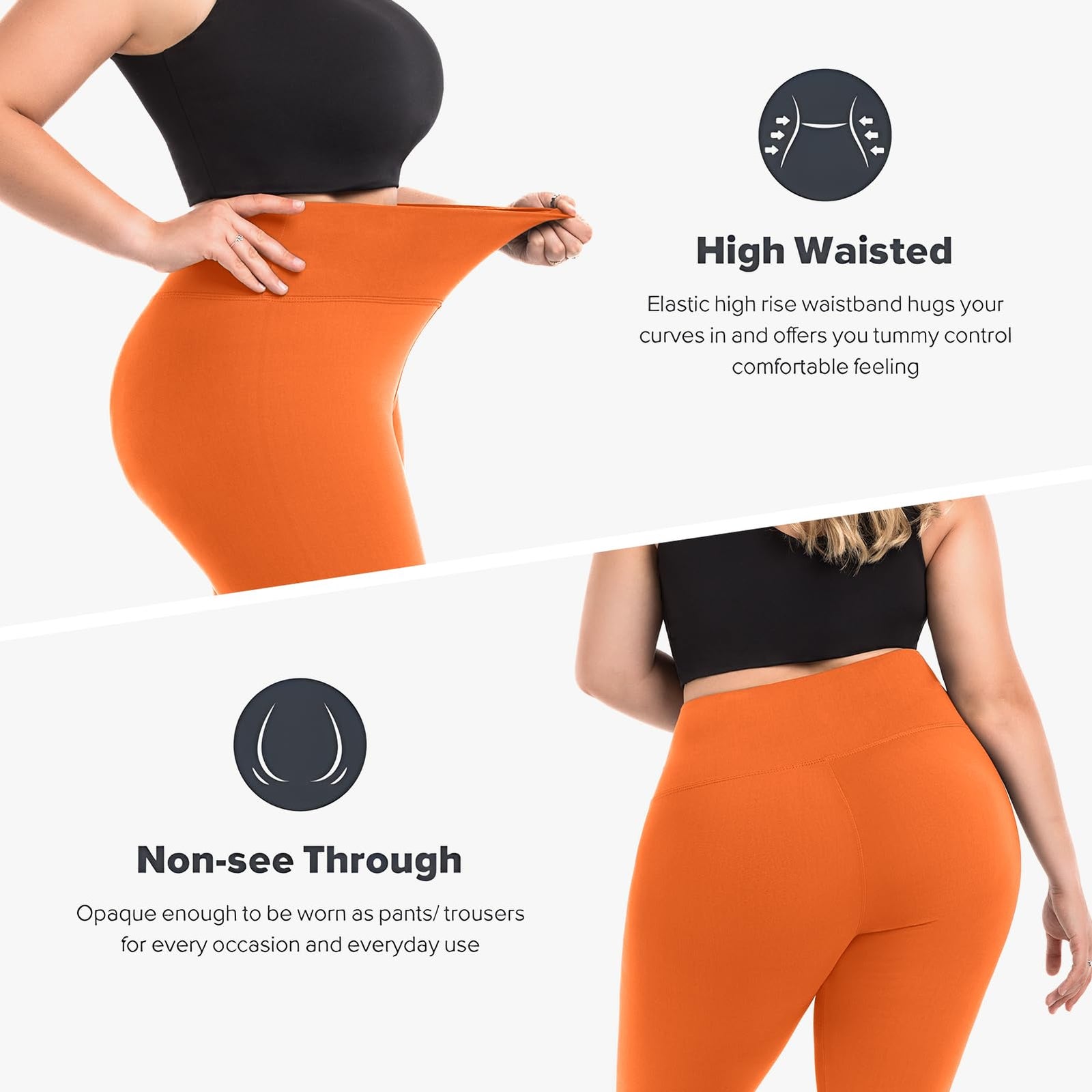 Leggings Damen Plus Size Große Größen High Waist Sport Leggings Damen für Gym Outdoor