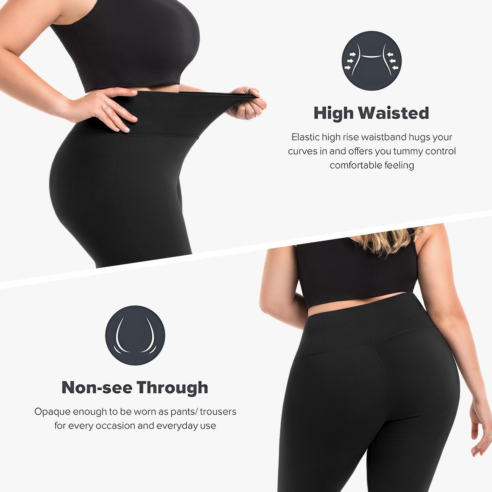 Leggings Damen Plus Size Große Größen High Waist Sport Leggings Damen für Gym Outdoor