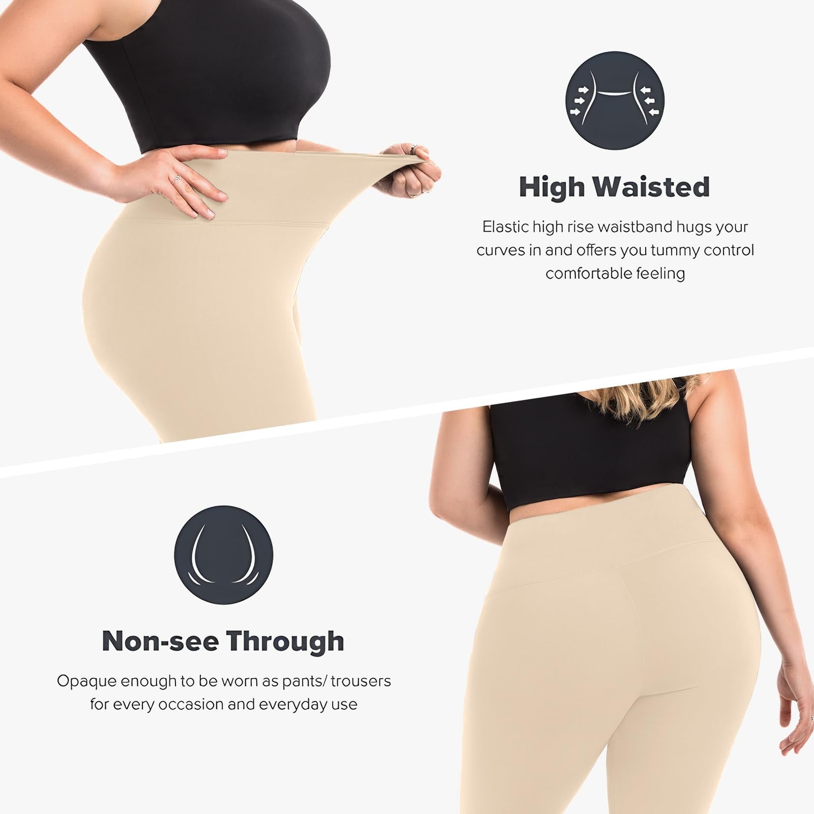 Leggings Damen Plus Size Große Größen High Waist Sport Leggings Damen für Gym Outdoor