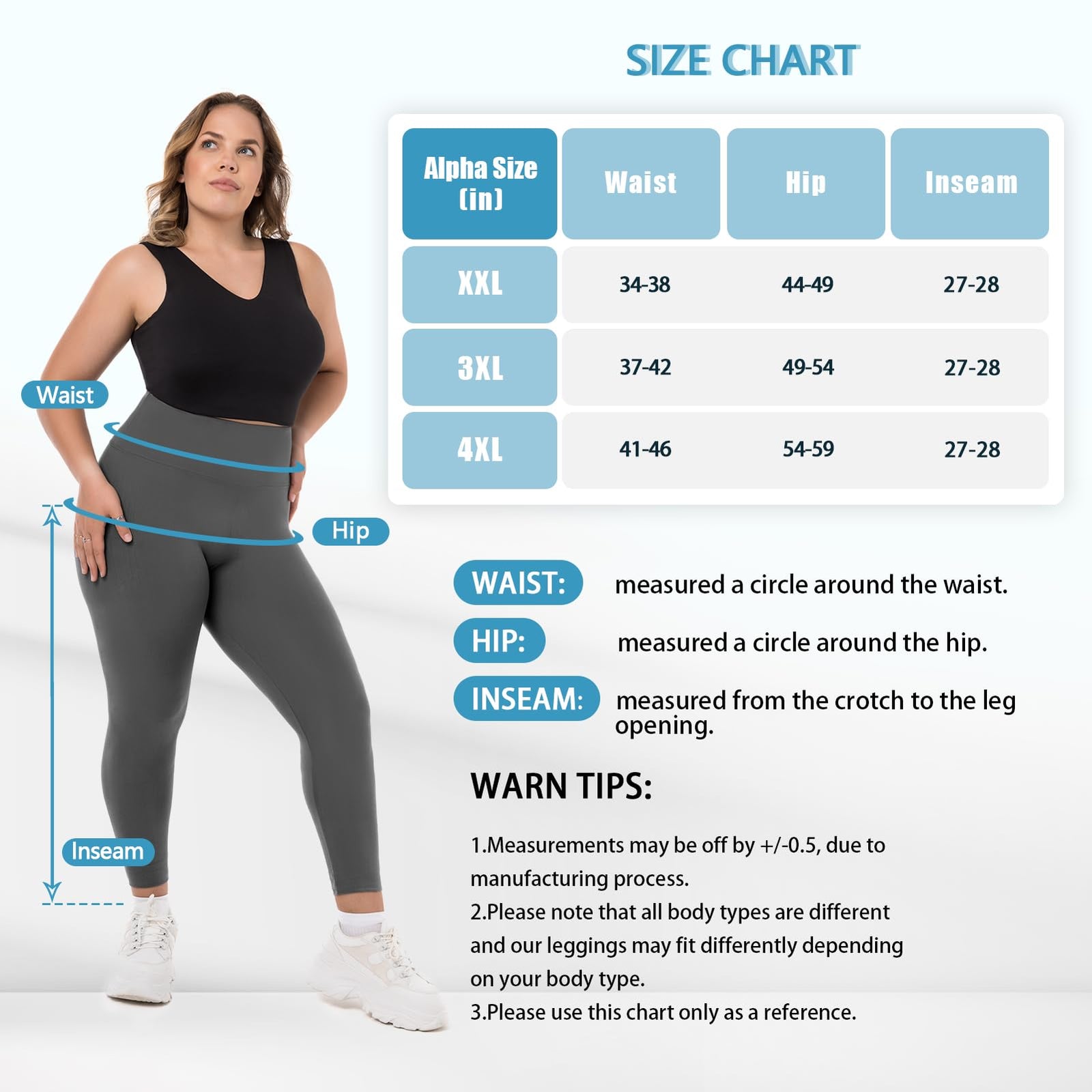 Leggings Damen Plus Size Große Größen High Waist Sport Leggings Damen für Gym Outdoor