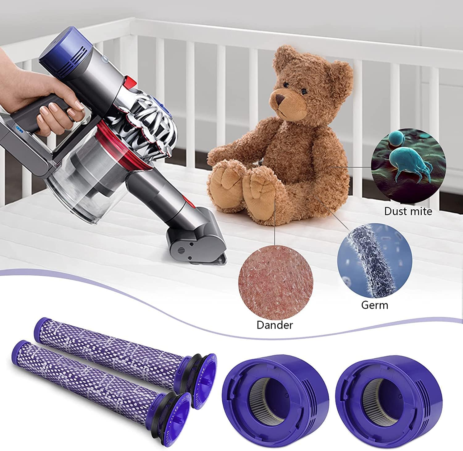 Hepa Filter Für Dyson V8 V7 Animal Absolute Kabelloser Staubsauger Ersatzteil