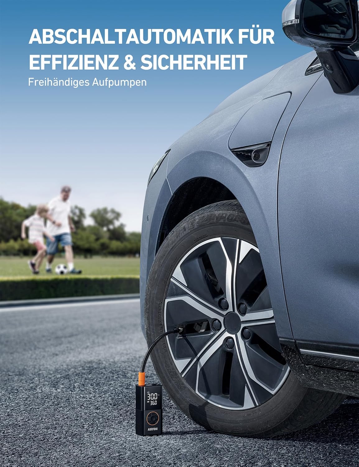 Astroai Kabelloser Elektrische Luftpumpe, Tragbare Akku Fahrradpumpe Mit Alle Ventile, Led-Licht, Wiederaufladbare Reifenpumpe Fßr Fahrrad, E-Bike, Auto, Motorrad, Bälle