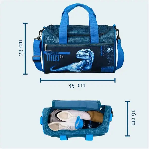 Jurassic World Sporttasche Kinder – Tasche mit Hauptfach & Fronttasche Dinosaurier
