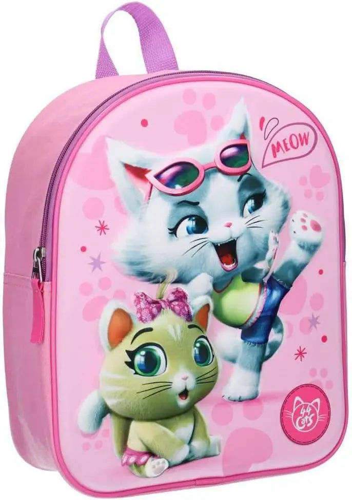 44 Cats 3D Rucksack „Just Chillin“ – Rosa: Der perfekte Begleiter für kleine Katzenfans