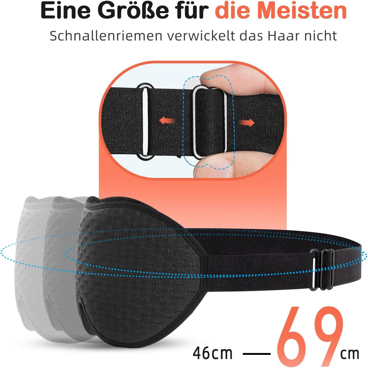 Schlafmaske Für Herren Frauen, 2025 Bequeme Atmungsaktive 3D Augenmaske, Mit Tiefen Augenhöhlen Und Erhöhten Nasenpads, 100％ Lichtblockierende Schlafbrille Mit Memory Foam Für Reisen, Schwarz