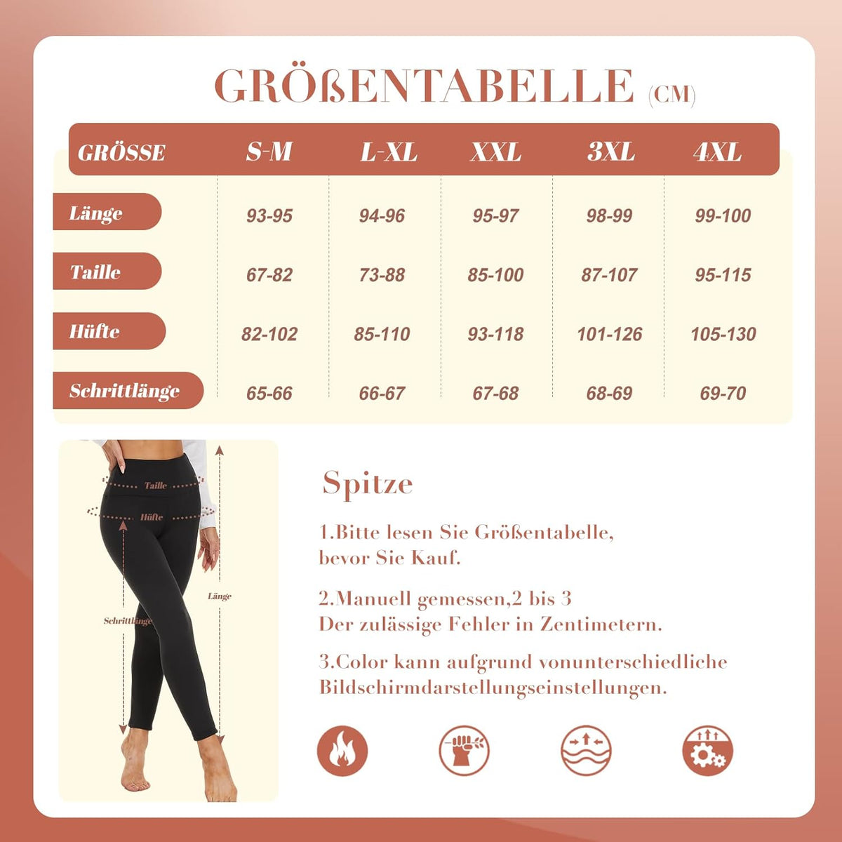 Thermo Leggings Damen Gefüttert Im Winter, High Waist Thermoleggings Warm Thermohose Blickdicht Strumpfhose Für Sport