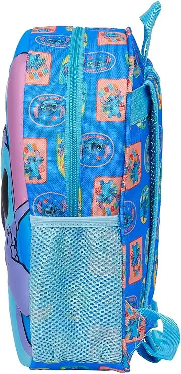 3D Stitch Rucksack für Kinder – Thermo-Front, Netzfach & Trolley-kompatibel