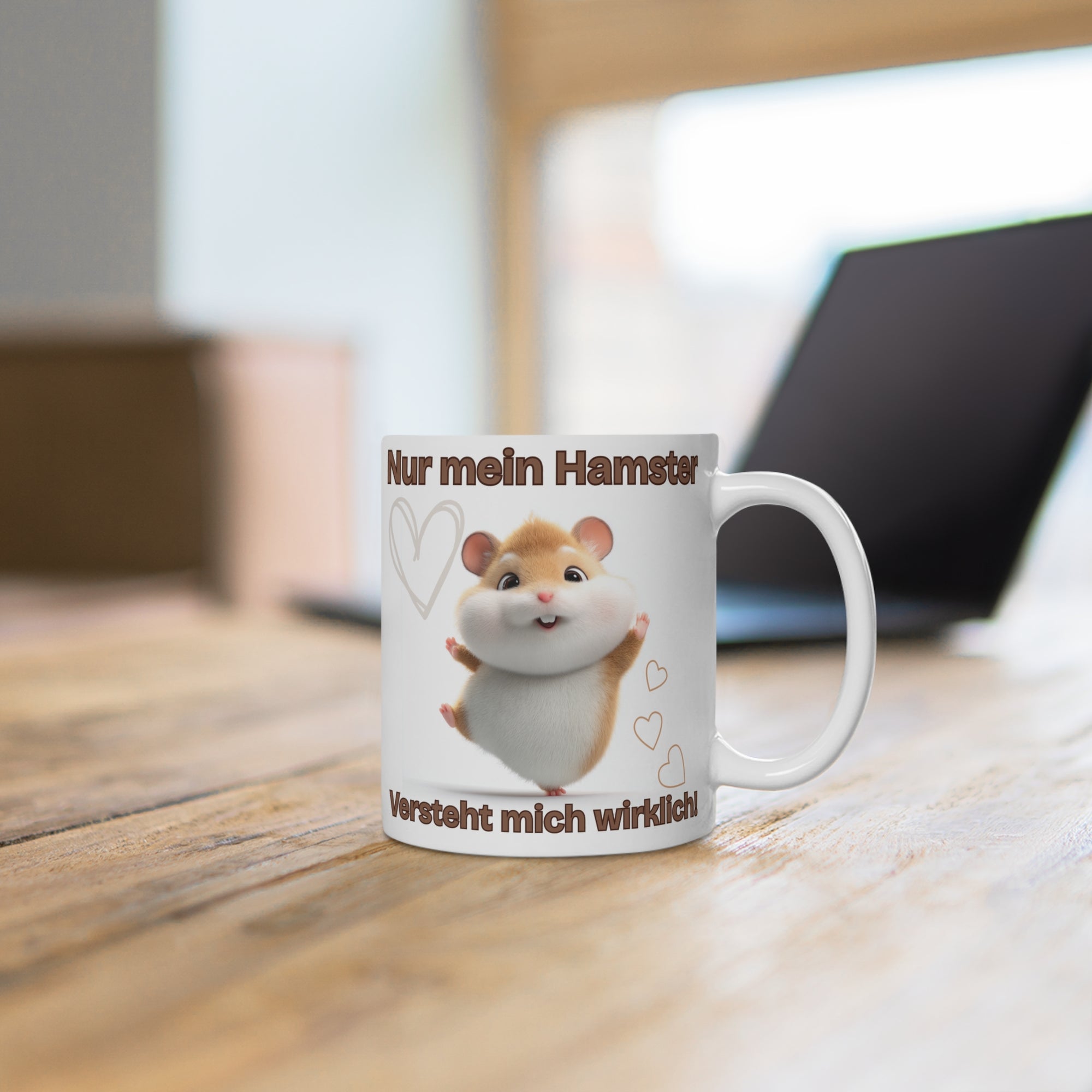 Hamster Tasse Keramik – Niedliche Kaffeetasse mit Hamster Motiv Geschenk Tierliebhaber