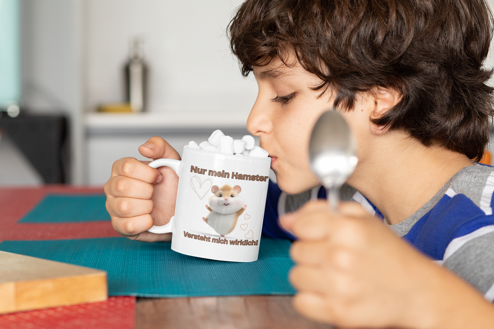 Hamster Tasse Keramik – Niedliche Kaffeetasse mit Hamster Motiv Geschenk Tierliebhaber