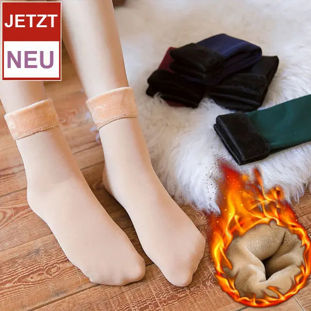 Gefütterte Socken Fleece bunte Farben Winter Schnee Warm
