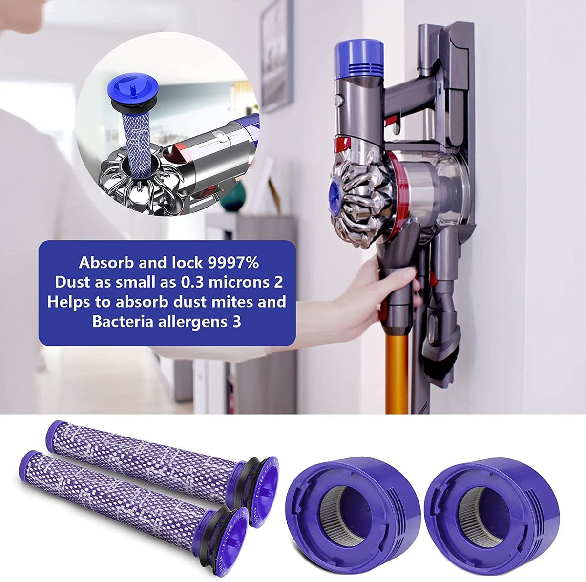 Hepa Filter Für Dyson V8 V7 Animal Absolute Kabelloser Staubsauger Ersatzteil