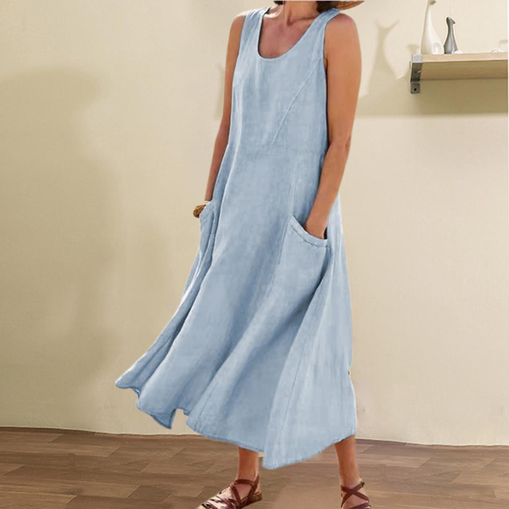 Sommerkleid ohne Ärmel mit Taschen – Lässig, Luftig & Stilvoll