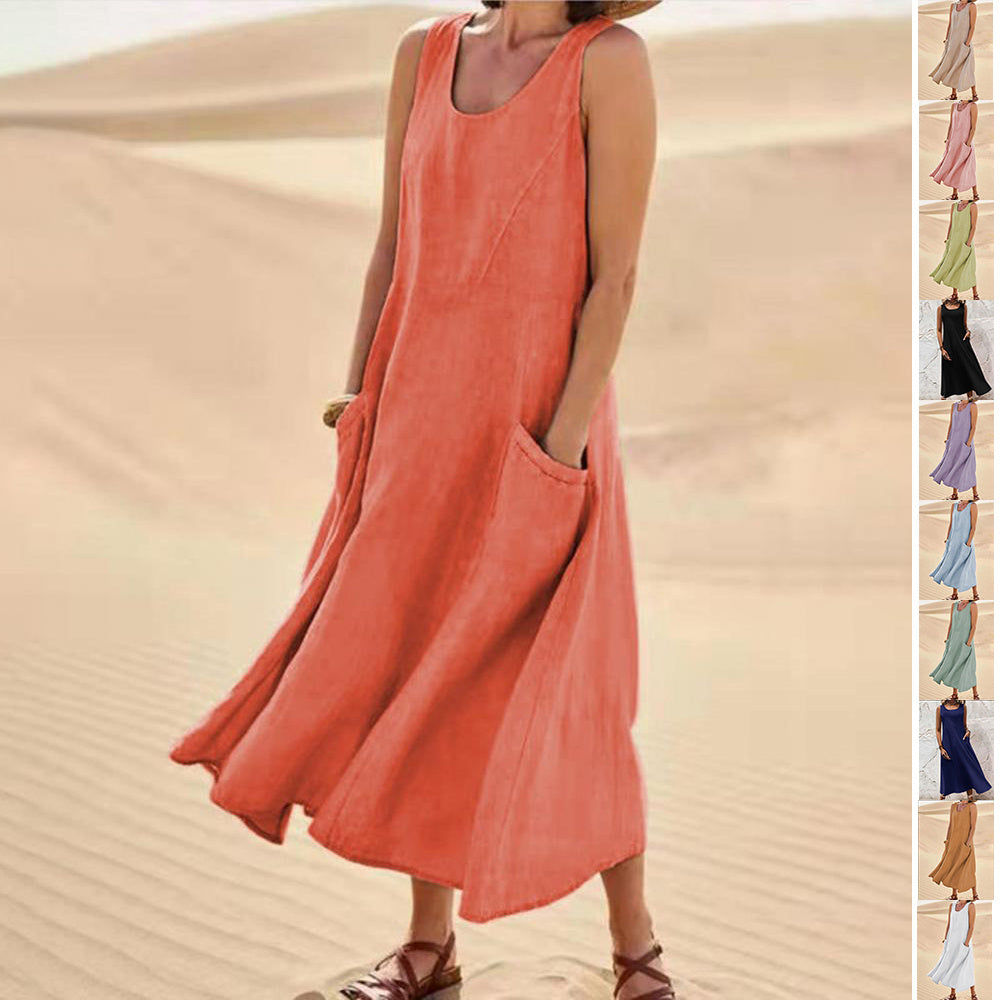 Sommerkleid ohne Ärmel mit Taschen – Lässig, Luftig & Stilvoll