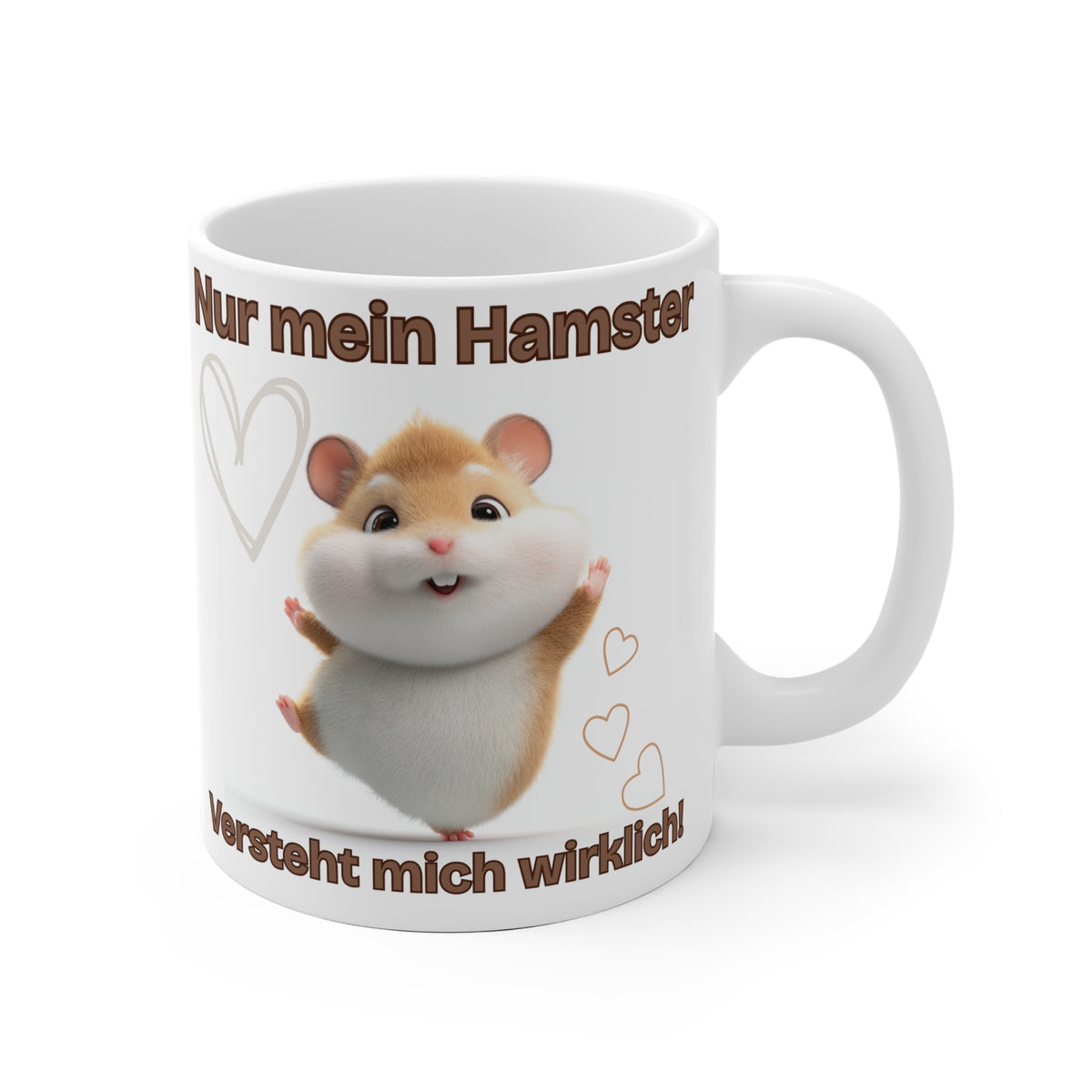 Hamster Tasse Keramik – Niedliche Kaffeetasse mit Hamster Motiv Geschenk Tierliebhaber