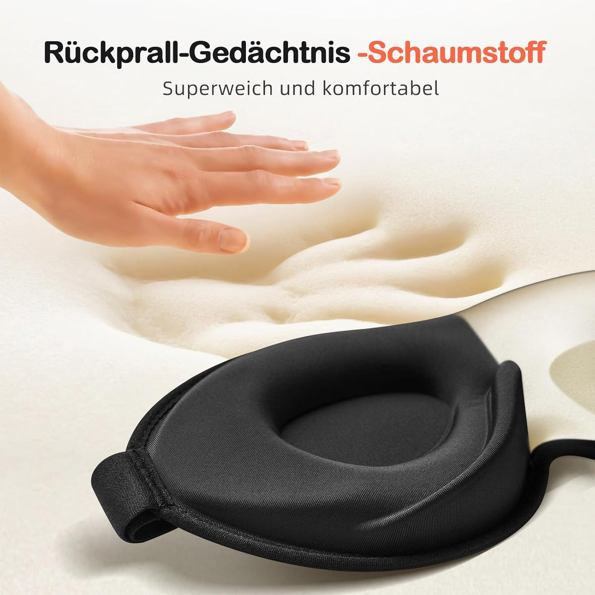 Schlafmaske Für Herren Frauen, 2025 Bequeme Atmungsaktive 3D Augenmaske, Mit Tiefen Augenhöhlen Und Erhöhten Nasenpads, 100％ Lichtblockierende Schlafbrille Mit Memory Foam Für Reisen, Schwarz