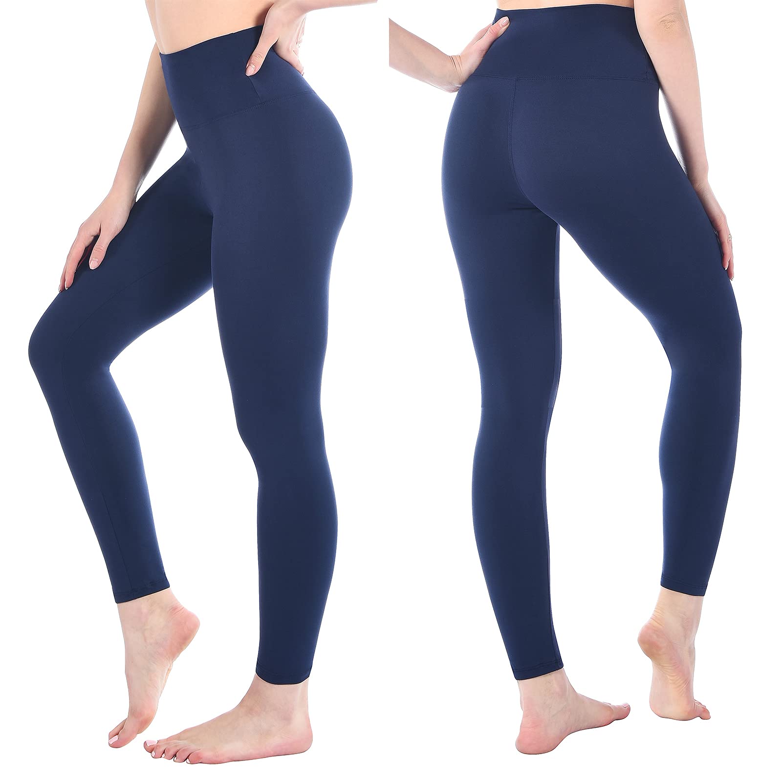 Leggings Damen High Waist - Blickdicht Leggins mit Bauchkontrolle für Sport Yoga Gym