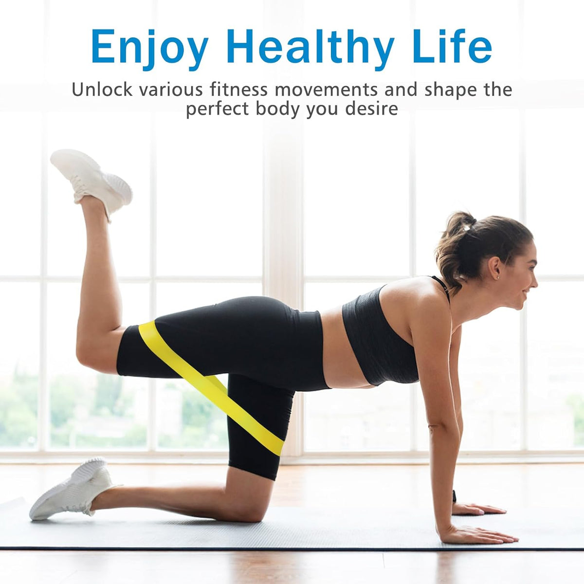 Fitnessbänder Set – 5 Widerstandsbänder inkl. Tasche | Ganzkörpertraining überall