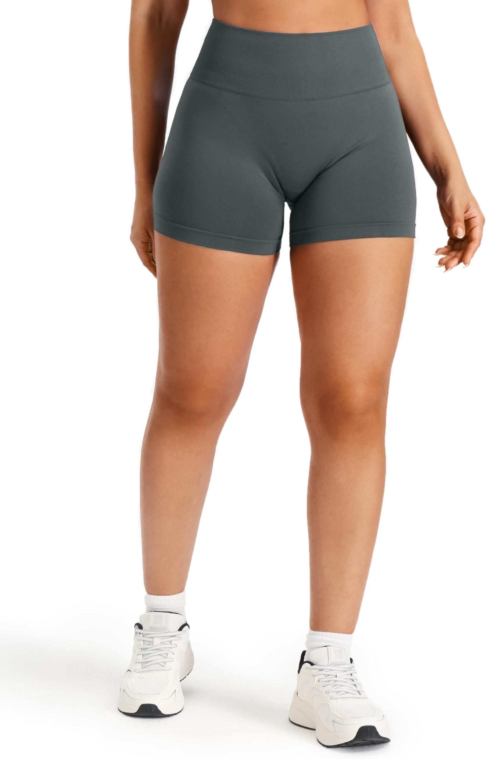 Revolution Seamless Sport Shorts Damen, Radlerhose Kurze Sporthose Damen High Waist Booty Lifting Fitness Gym Shorts