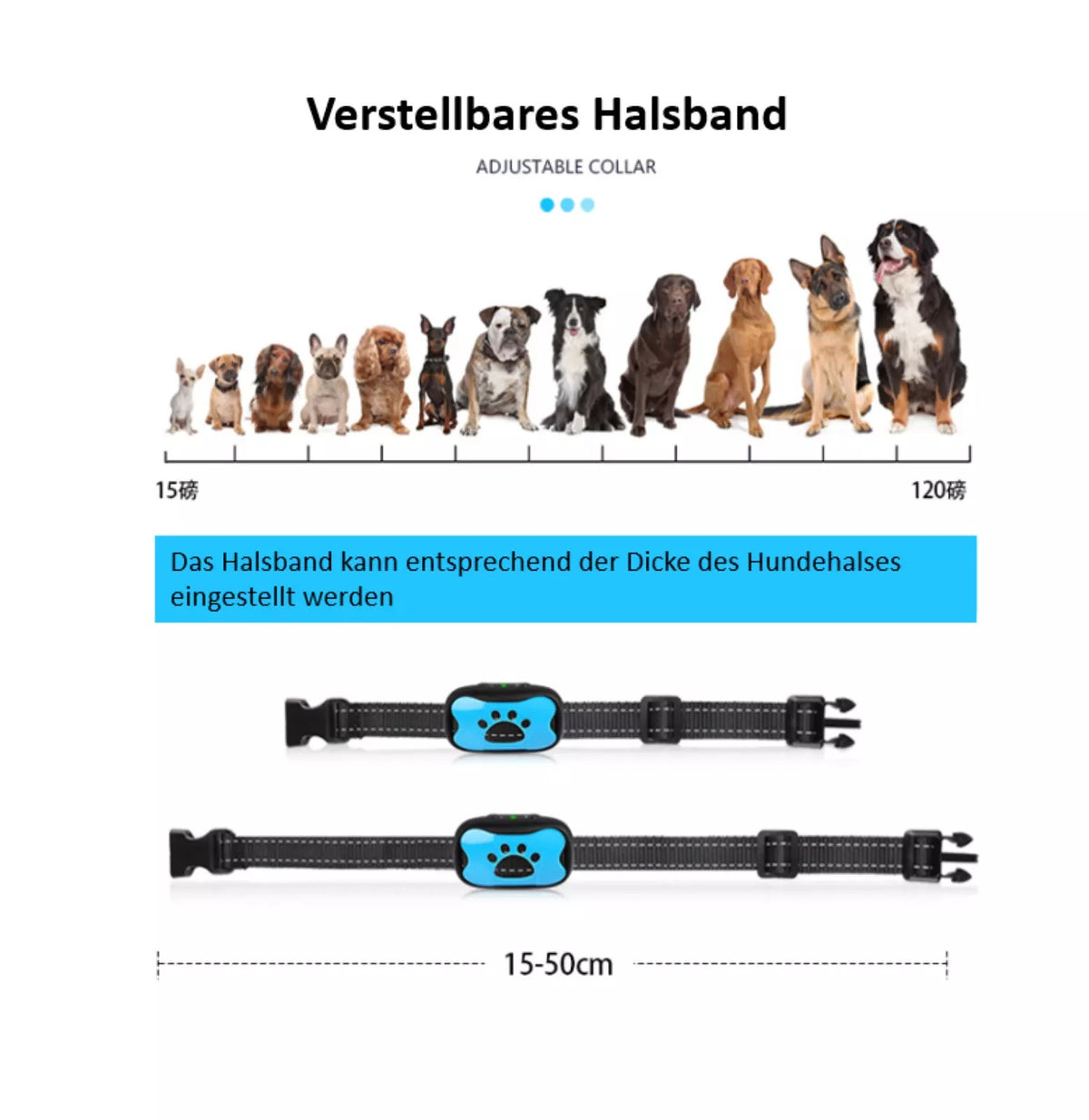 Anti-Bell-Hundehalsband – Sanfte Erziehung mit Ton & Vibration