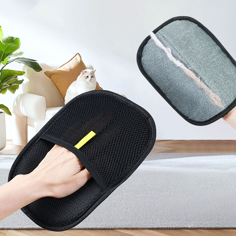 Fellentferner Fellmagnet Handschuhe doppelseitig – für Hunde & Katzen geeignet - zur Entfernung von Tierhaaren