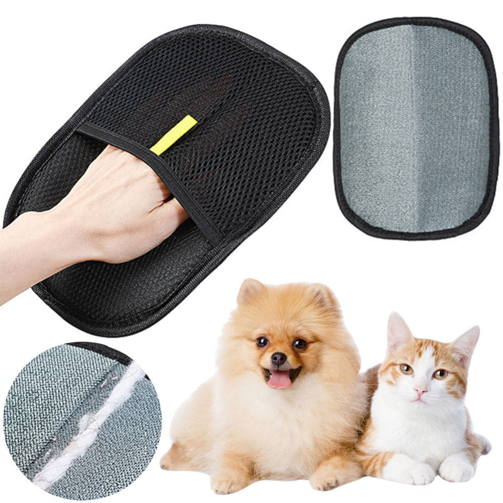 Fellentferner Fellmagnet Handschuhe doppelseitig – für Hunde &amp; Katzen geeignet - zur Entfernung von Tierhaaren