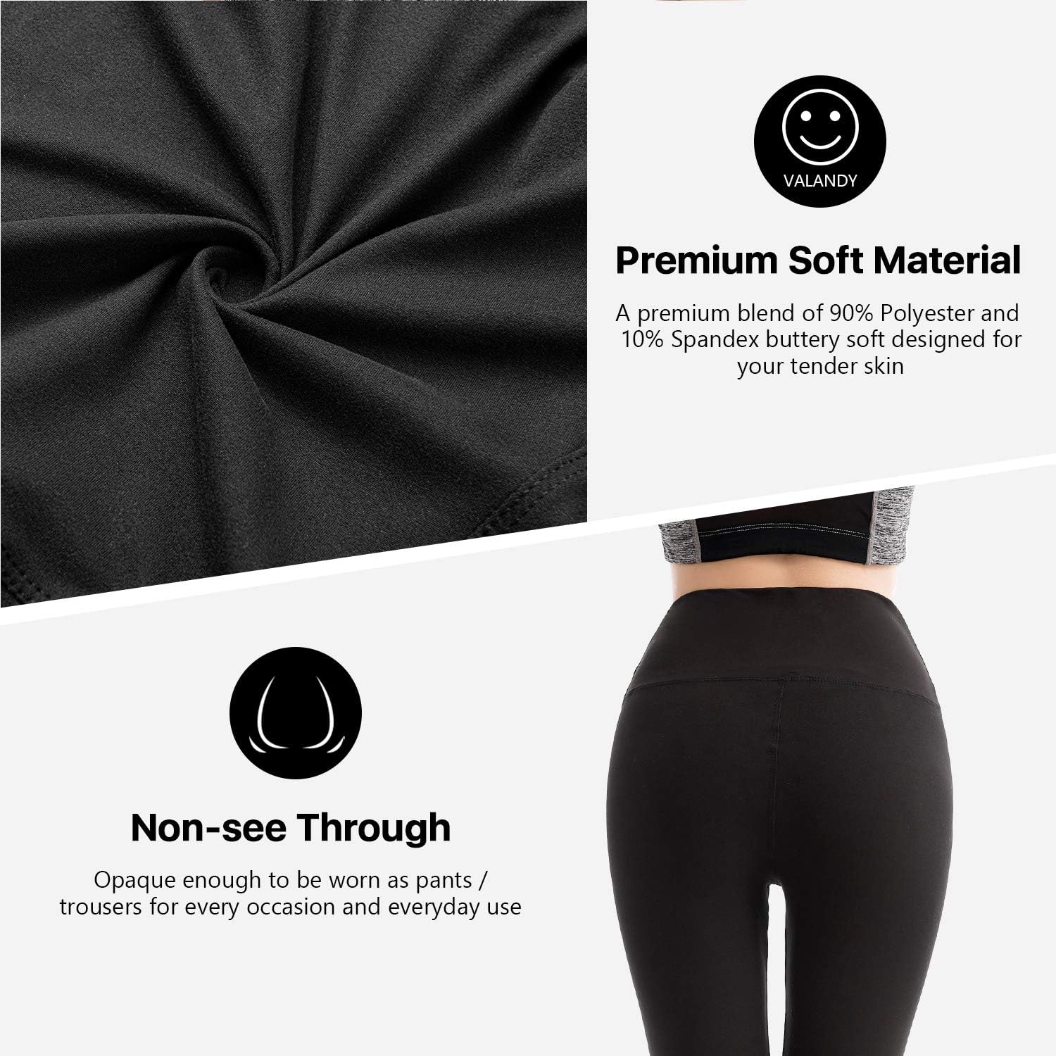 2er Pack Leggings Damen High Waist - Sportleggins Elastisch Yogahose Blickdicht Fitness Gym Yoga