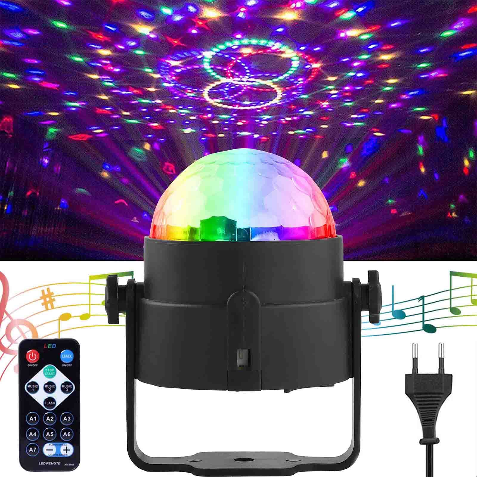 Discokugel LED Musiksteuerung – 360° rotierendes Party Licht 3W für Raum