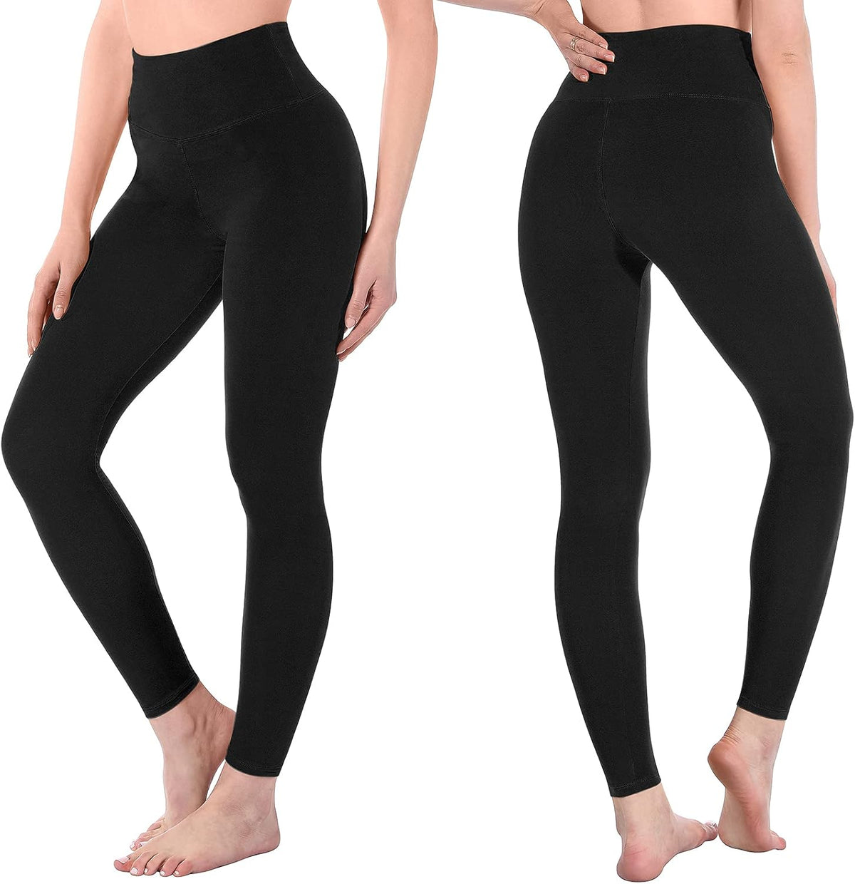 2er Pack Leggings Damen High Waist - Sportleggins Elastisch Yogahose Blickdicht Fitness Gym Yoga