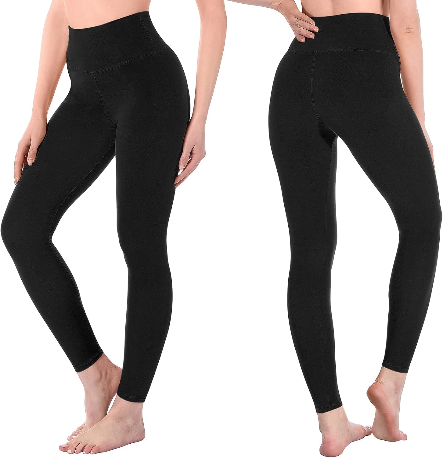 2er Pack Leggings Damen High Waist - Sportleggins Elastisch Yogahose Blickdicht Fitness Gym Yoga