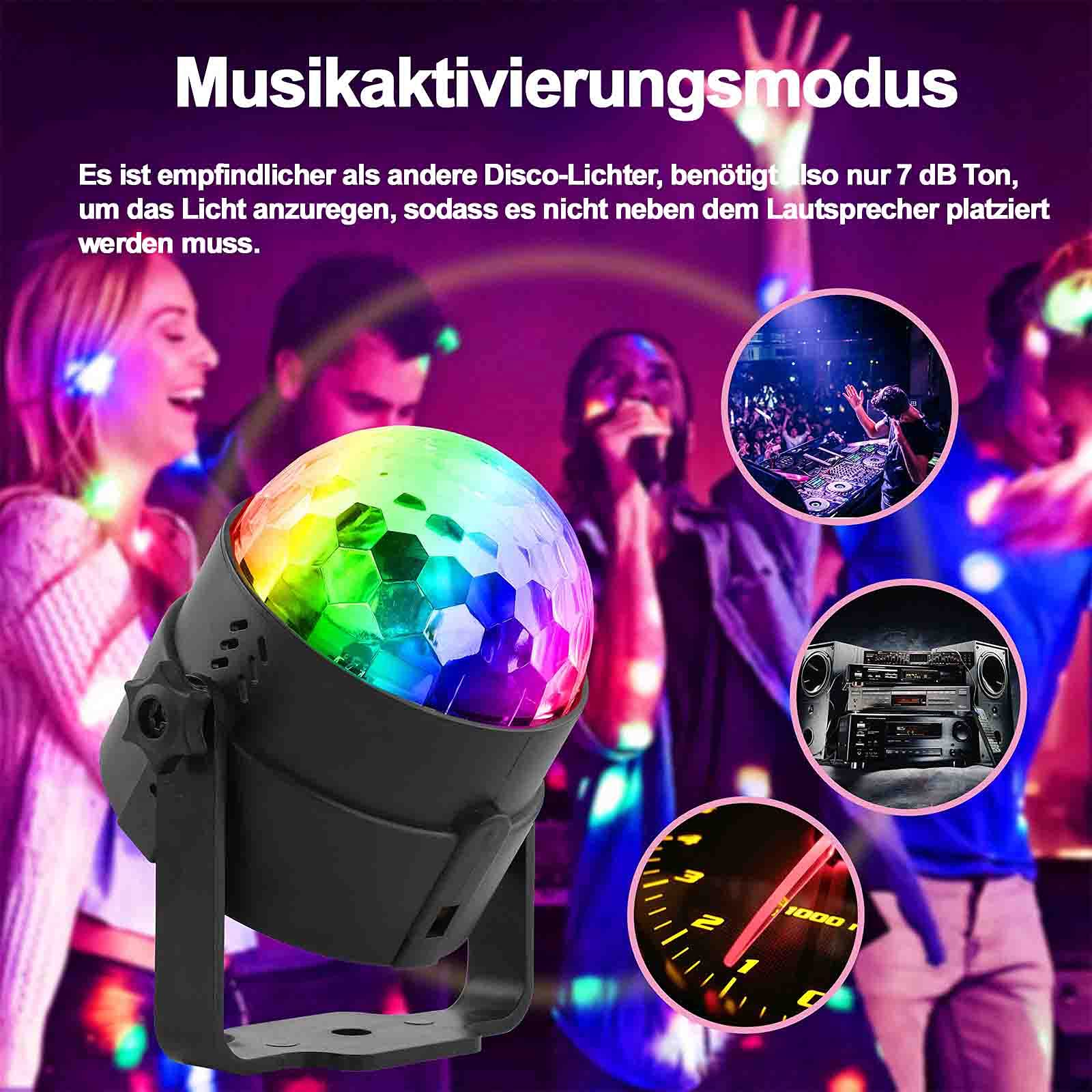 Discokugel LED Musiksteuerung – 360° rotierendes Party Licht 3W für Raum
