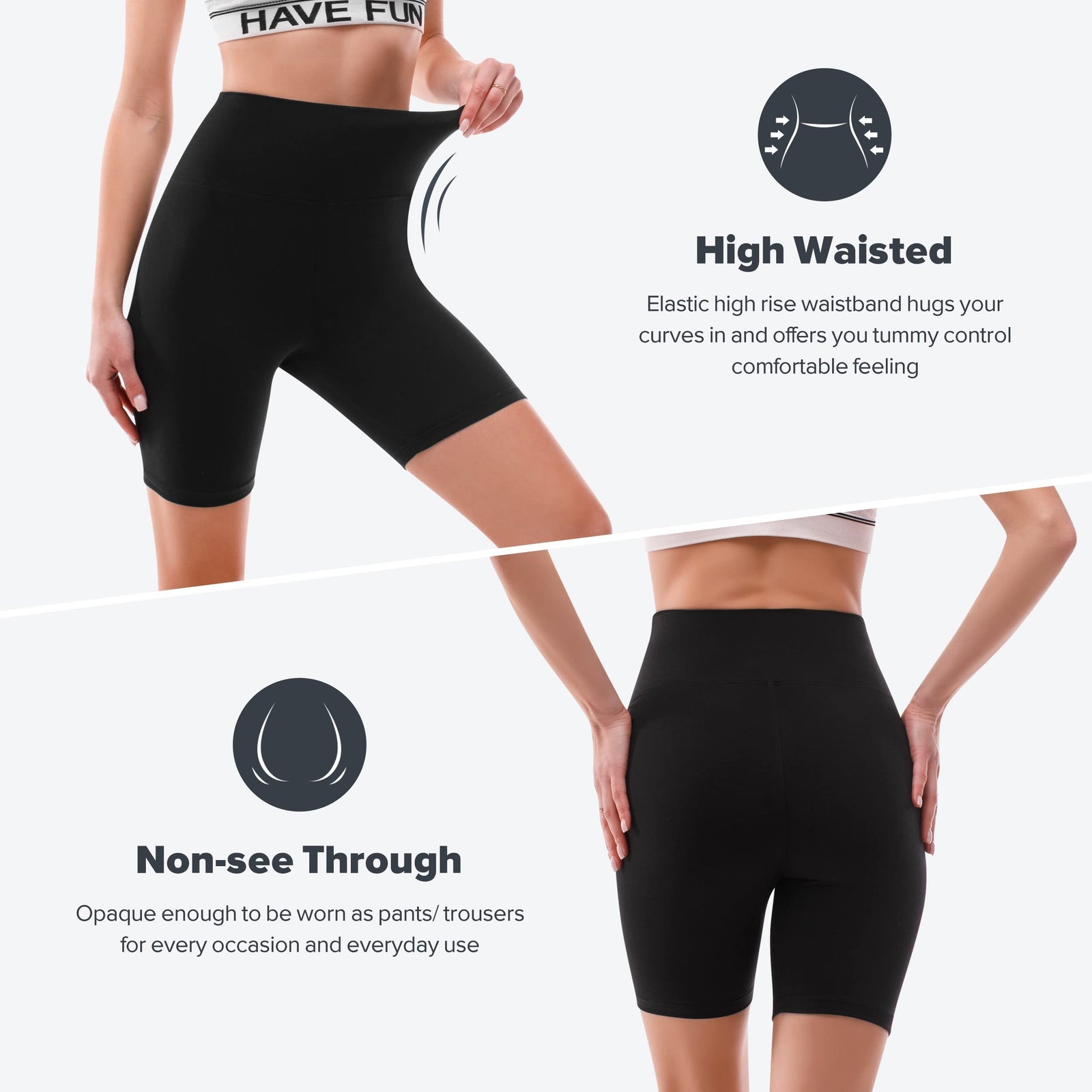 Radlerhose Damen Kurz High Waist Shorts Leggings für Sommer Fitness Sport Yoga