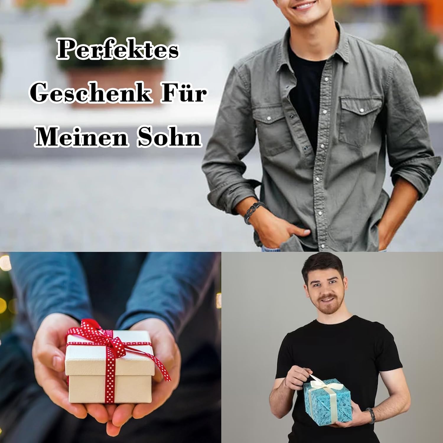 An Meinen Sohn Armband - Geburtstagsgeschenk Für Männer Söhne, Lederarmband, Geschenke Für Weihnachten