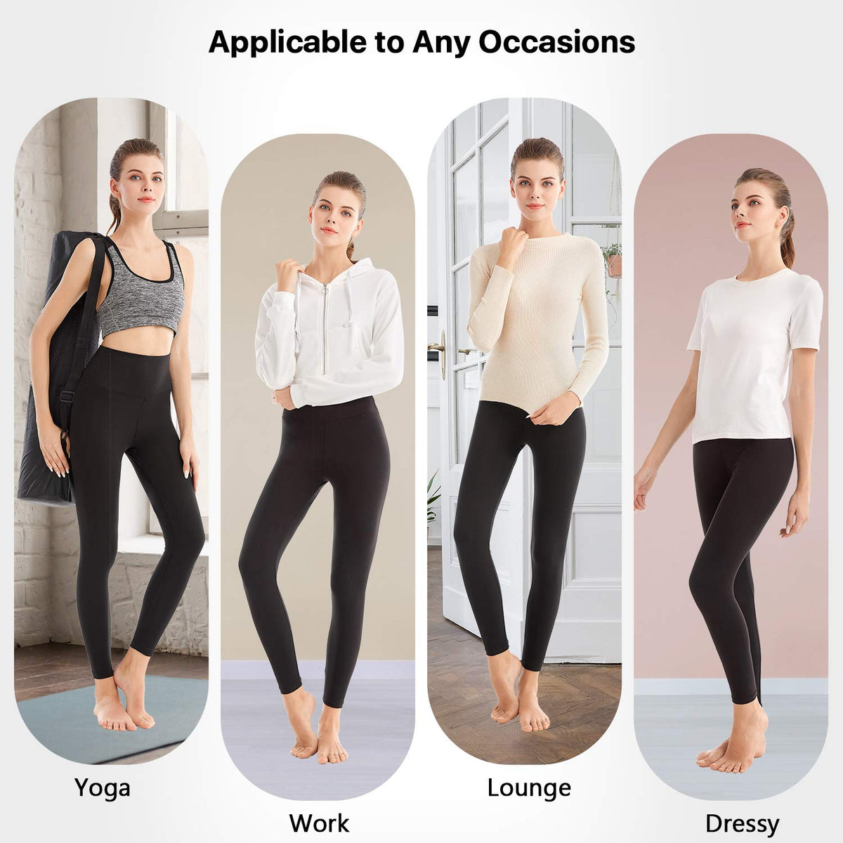 Leggings Damen High Waist - Blickdicht Leggins mit Bauchkontrolle für Sport Yoga Gym