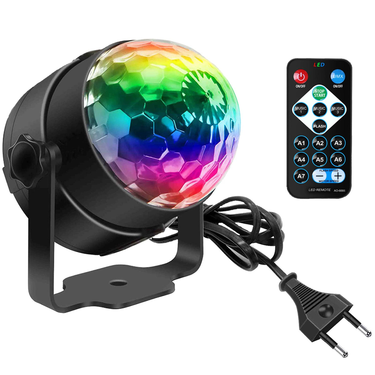 Discokugel LED Musiksteuerung – 360° rotierendes Party Licht 3W für Raum