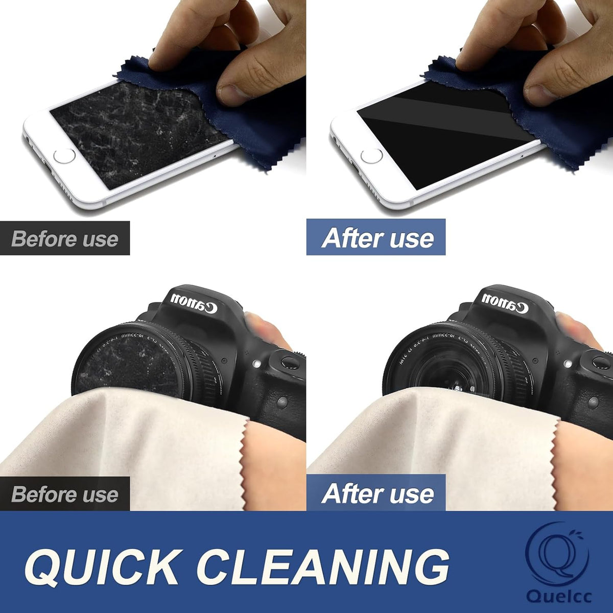 10 Stück Brillenputztücher, Mikrofaser Reinigungstuch, Microfaser Display Reinigungstuch, Für Brillen, Bildschirme, Kamera-Mikrofasertuch (15 X 18Cm)