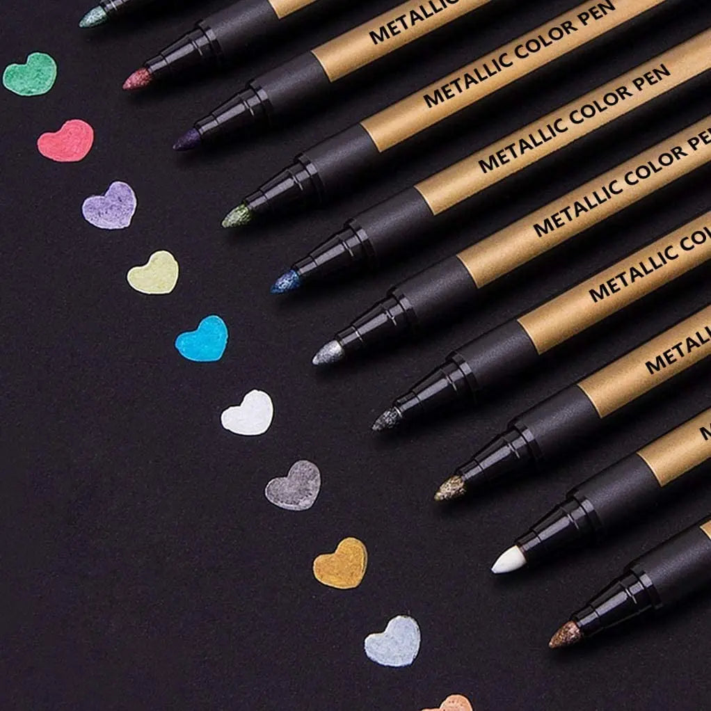 Metallic Marker Stifte – Glänzende Pens für DIY, Karten, Scrapbooking &amp; Deko