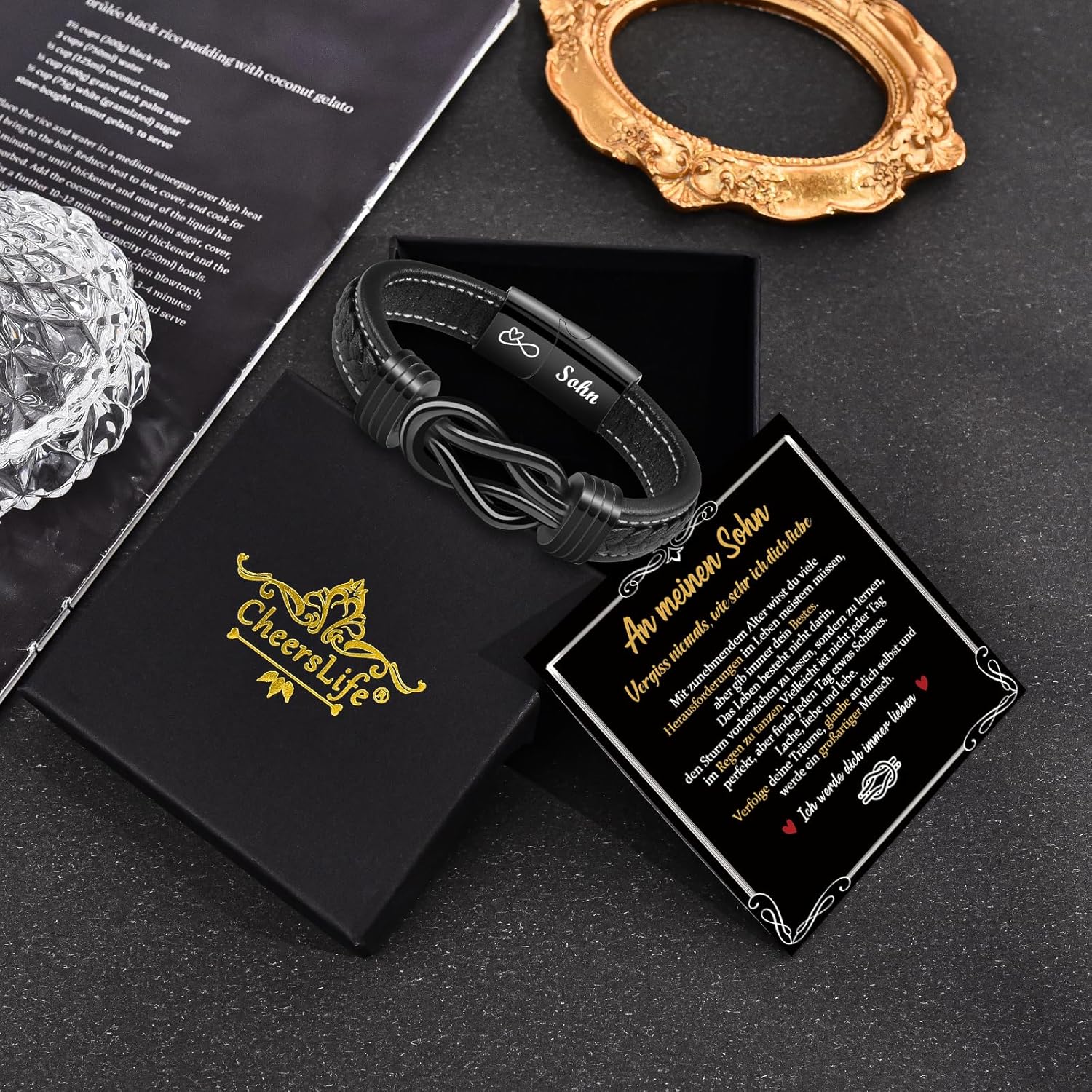 An Meinen Sohn Armband - Geburtstagsgeschenk Für Männer Söhne, Lederarmband, Geschenke Für Weihnachten