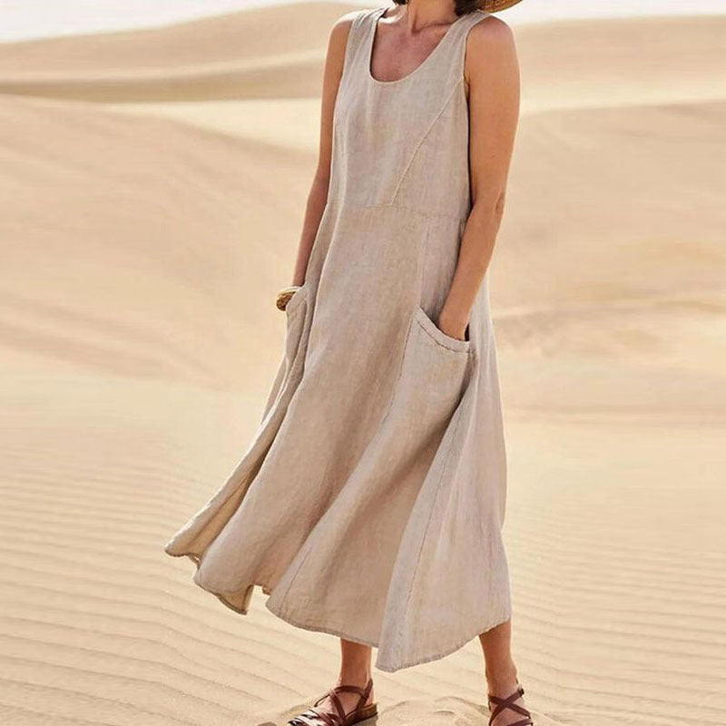 Sommerkleid ohne Ärmel mit Taschen – Lässig, Luftig & Stilvoll
