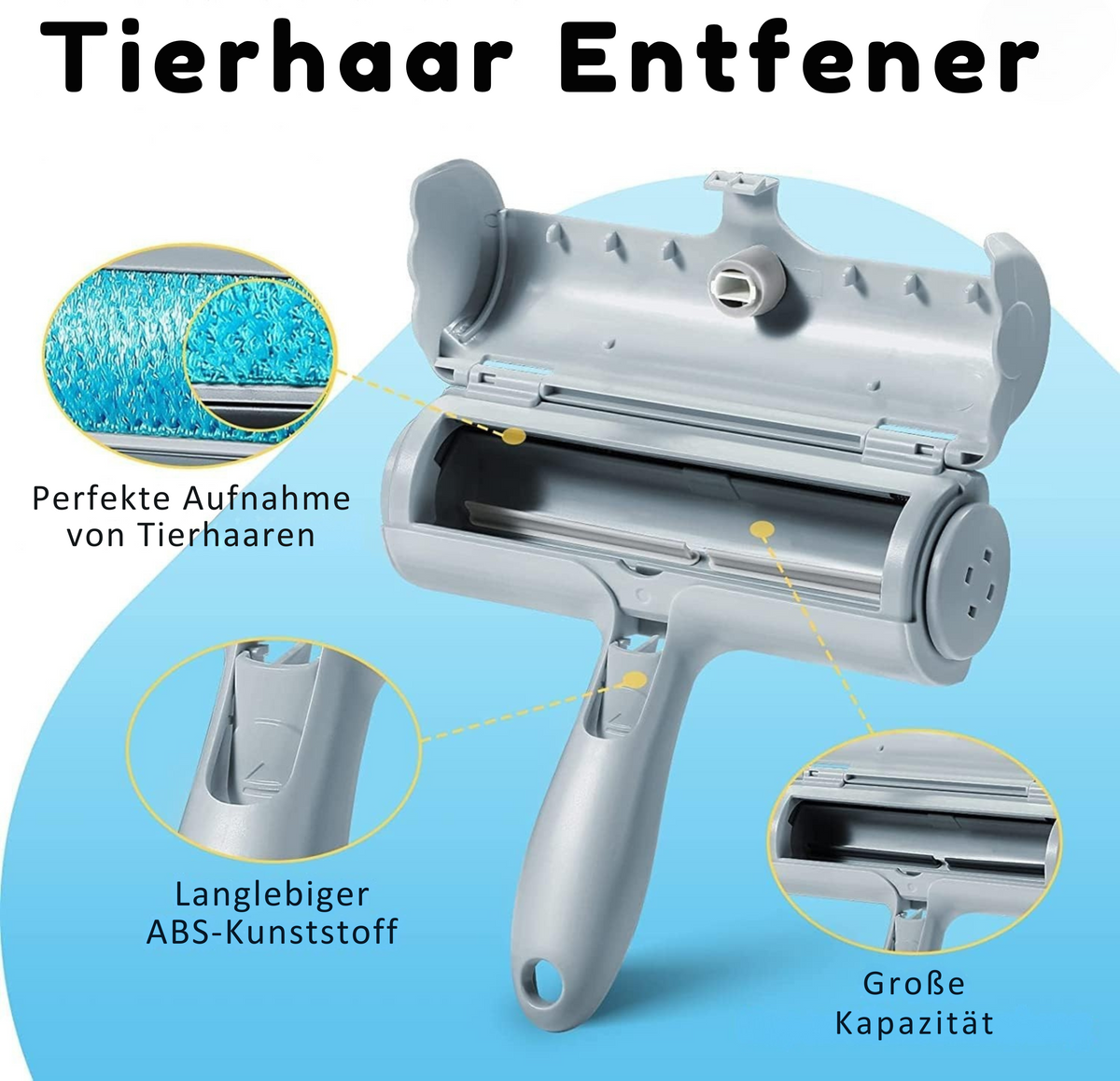 Tierhaarentferner Fusselrolle, Fusselrolle Für Hundehaare Und Katzenhaare Wiederverwendbar, Fusselbürste Für Tierhaar, Für Sofa, Bett, Teppich, Kratzbaum, Weiß