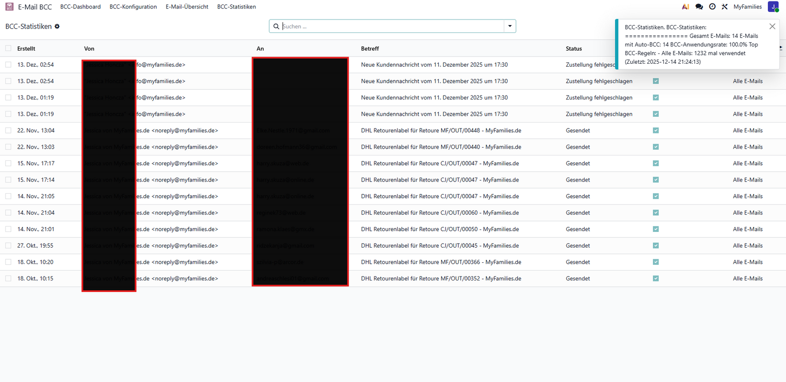 Odoo 19 E-Mail BCC Addon Top Email BCC Auto-Addon für Odoo 19