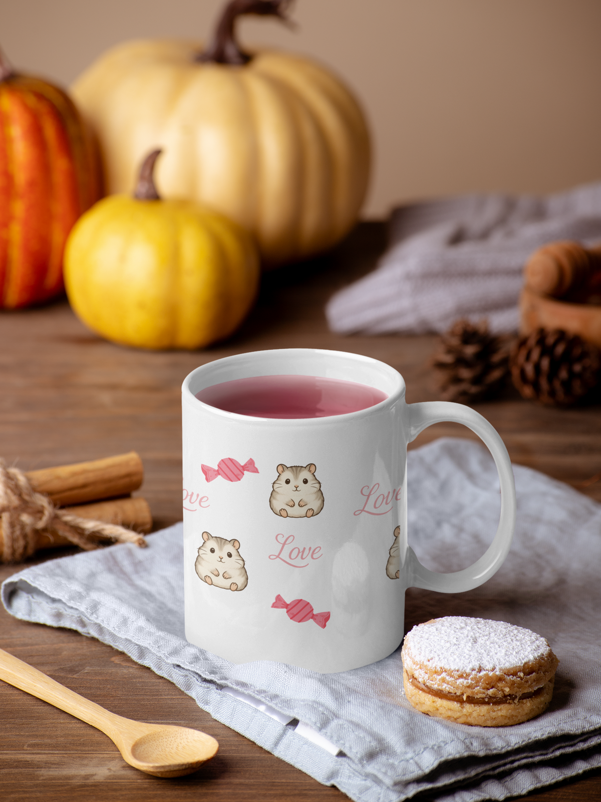 Hamster Tasse Keramik – Niedliche Kaffeetasse mit Hamster Motiv Geschenk für Tierfreunde